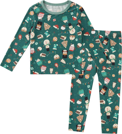 pureborn Baby Viscose From Bamboo Pajamas Set Pjs - Kids Toddler Girl Snug Fit Viscose Sleepwear