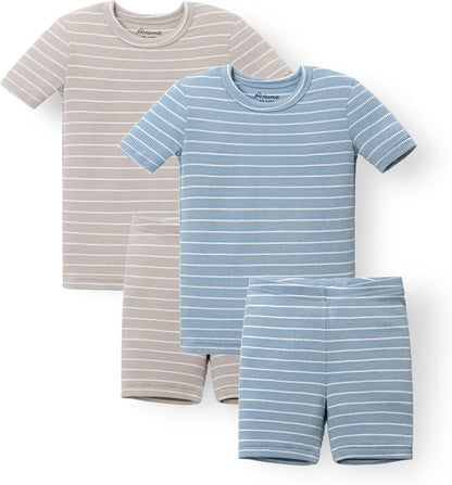 AVAUMA Stripe Pattern Baby Boys Girls Pajama Set Kids Toddler Snug fit Ribbed Sleepwear pjs for