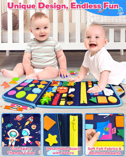 Gojmzo Busy Board Montessori Toys for Toddler Boy Girl Gifts Busy Book
