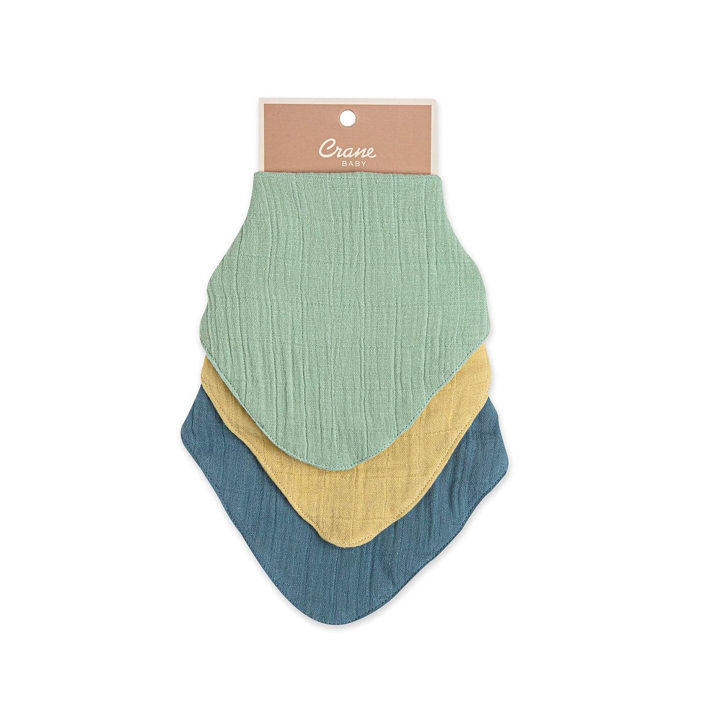 Crane Baby Soft Muslin Baby Bib Set, Adjustable and Absorbent Bandana Style Bibs for Boys and