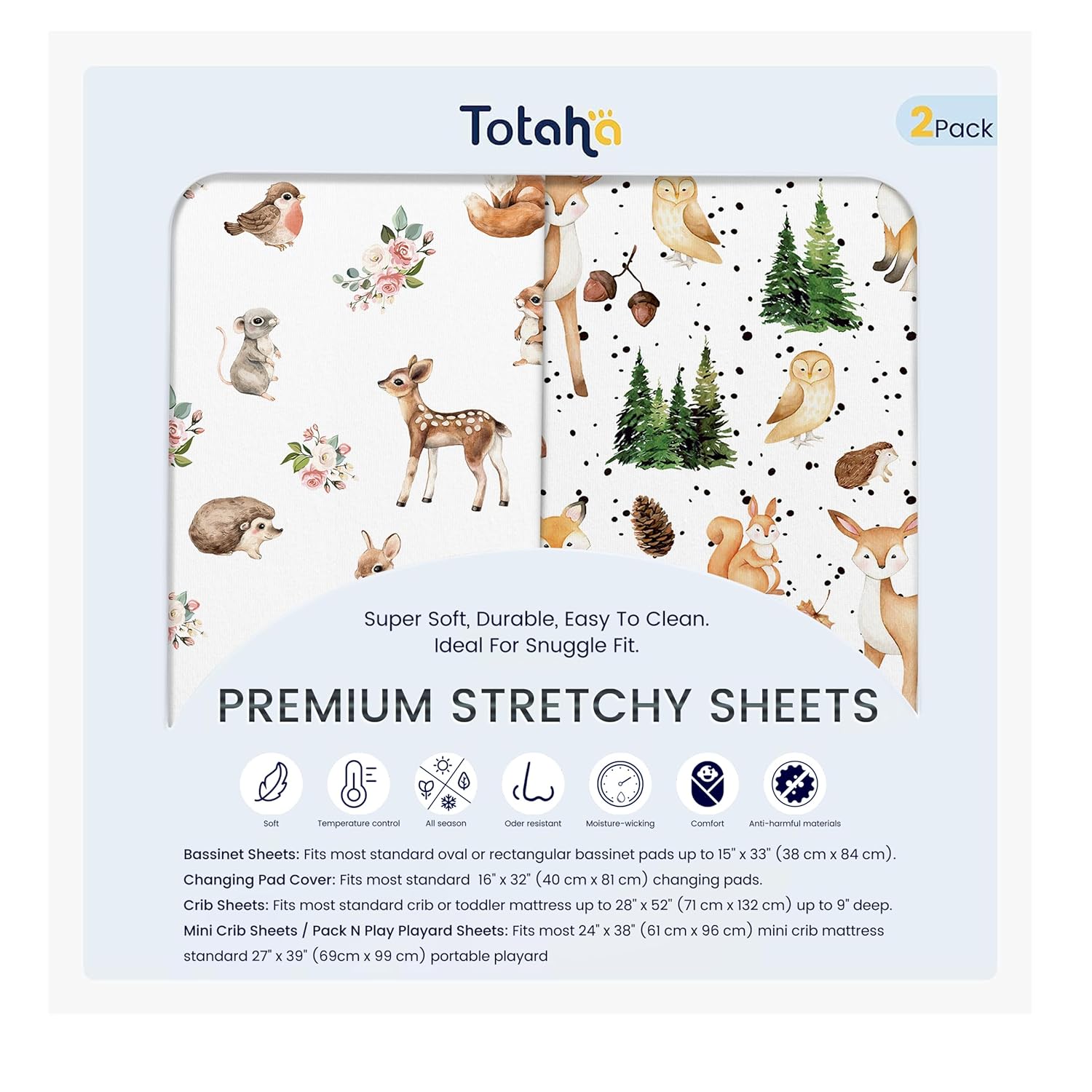TotAha Changing Pad Cover, Buttery Soft Diaper Changing Pad Covers for Girls Boys, Super Stretchy