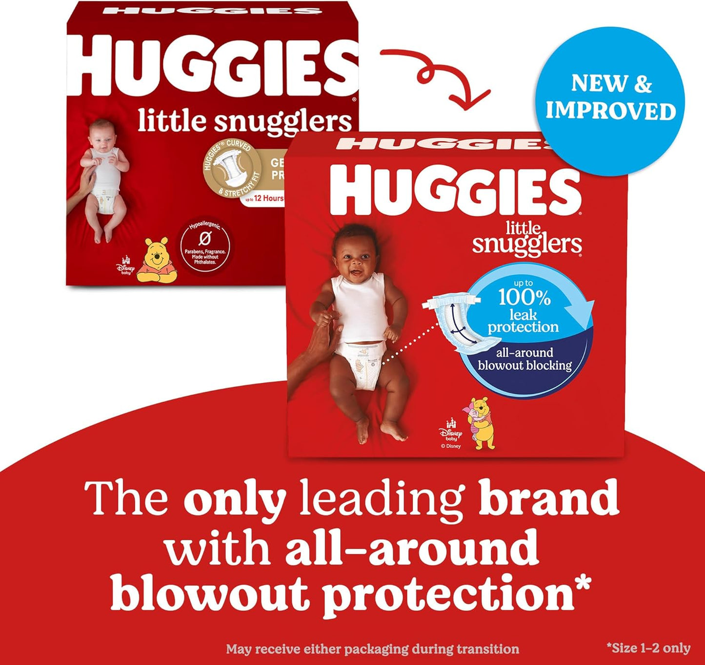 Huggies Size 4 Diapers, Little Snugglers Baby Diapers, Size 4 (22-37 lbs), 22 Count, Packaging May