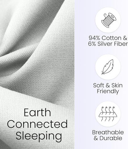 Hooga Grounding Crib Sheet, Organic Fitted Grounded Sheet for Baby Crib, Earth Connected Bedding