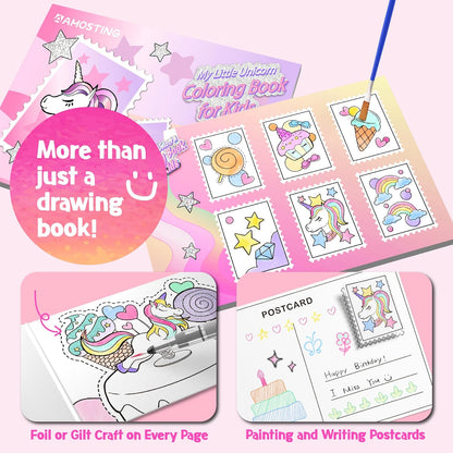 Paint with Water Unicorn Coloring Books for Toddlers,Water Color Paint Set for Teens, Arts and