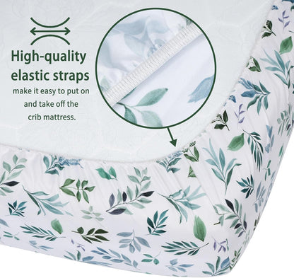 Baby Crib Sheets for Boys Girls, 2 Pack Fitted Crib Sheet for Standard Crib and Toddler Mattress