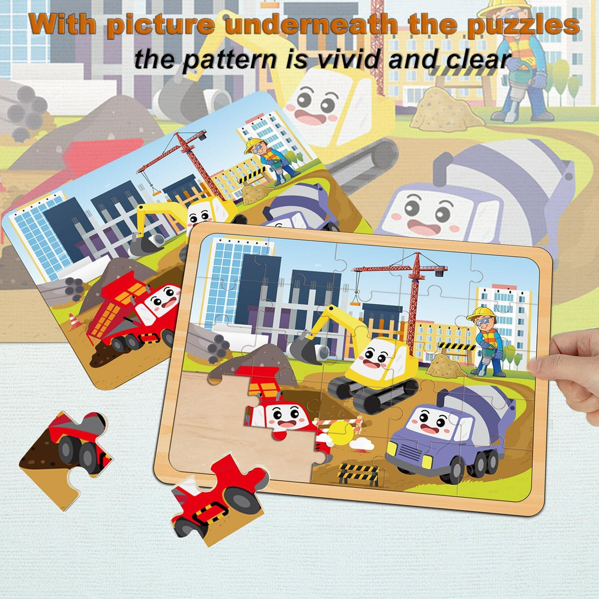 Puzzles for Kids Ages 4-6, Set of 4 Packs with 24-Piece,Preschool Educational Brain Teaser Toys for