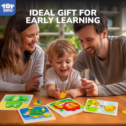 TOY Life Wooden Puzzles for Toddlers 2-4, Montessori Toys for 1 2 3 Year Old Toddler Boys Girls