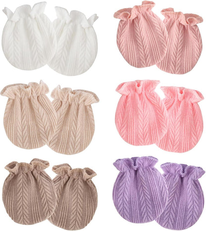 Newborn Baby Mittens No Scratch Cotton Elastic Wrist Gloves Infant Toddler Mittens for Baby Boy