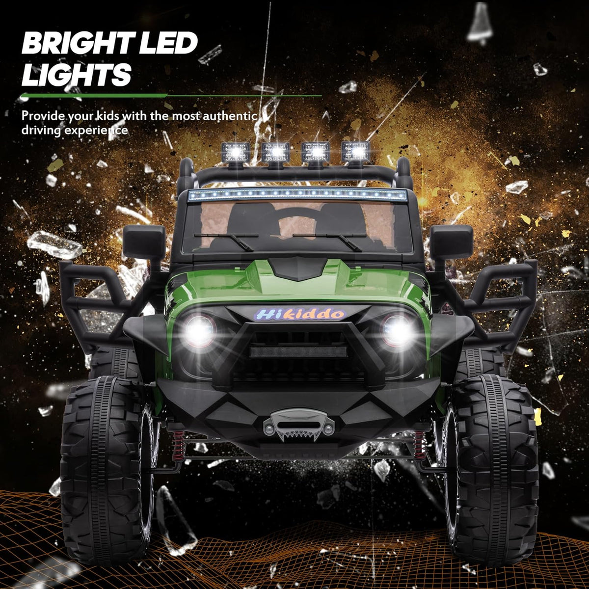24V 9Ah Ride on Toy for Big Kids, 4x4 2 Seater Ride on Car Truck w/Remote Control, 4x200W Motors