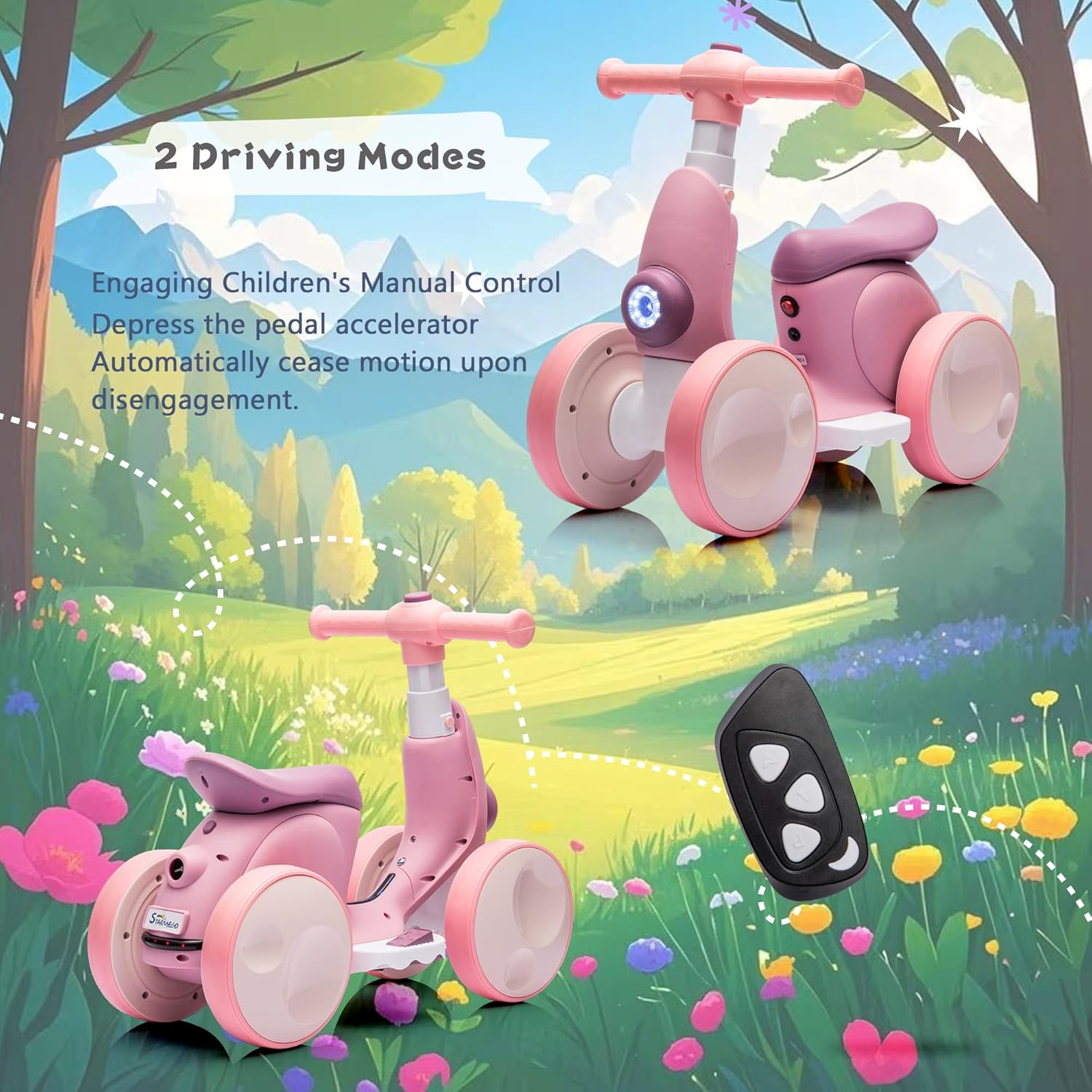6V Electric Baby Balance Bike for 1 Year Old Boys Girls Ride on Toys 12-48 Months Toddler Balance