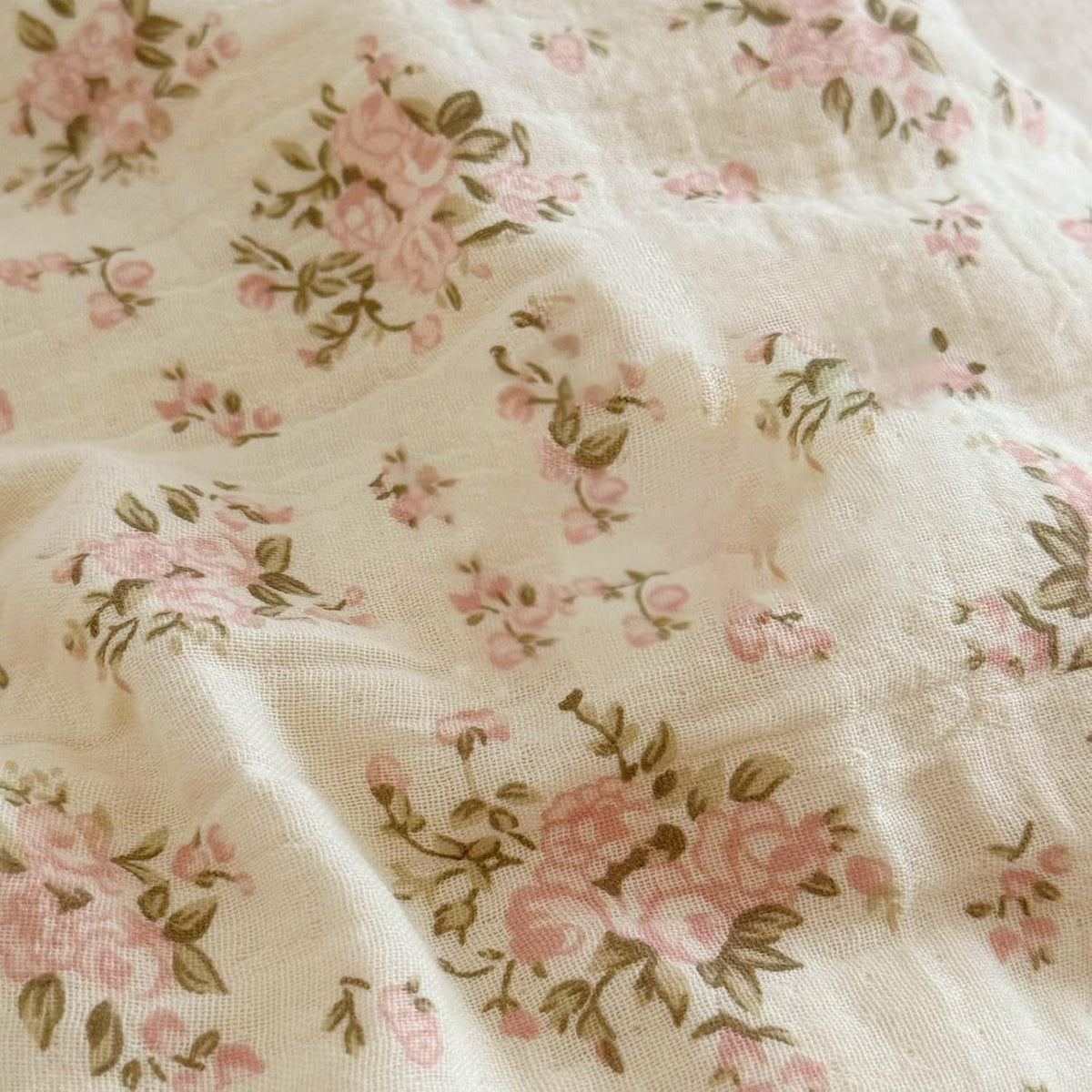 BuLuTu Muslin Cotton Toddler Pillowcases 14"x20", Shabby Chic Pink Floral Kids Pillow Cases Fit