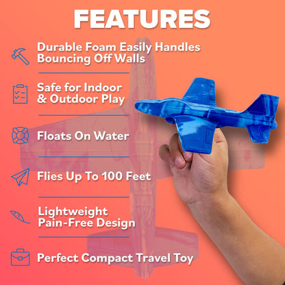 Airplane Toy Foam Airplanes for Kids: Best Pool Toys for Ages 3 4 5 6 7 8 9 10 11 & Up for Boys &