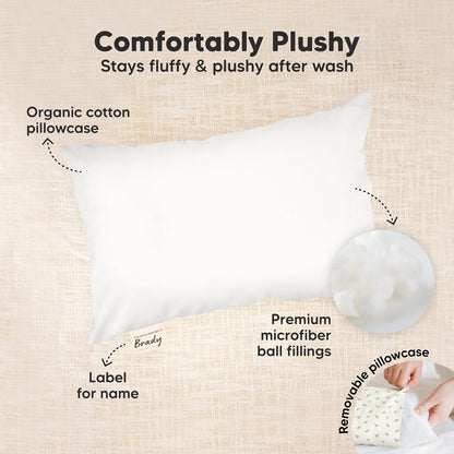 Mini Toddler Pillow with Pillowcase - 9x13 My Little Dreamy Travel Kids Pillow for Sleeping