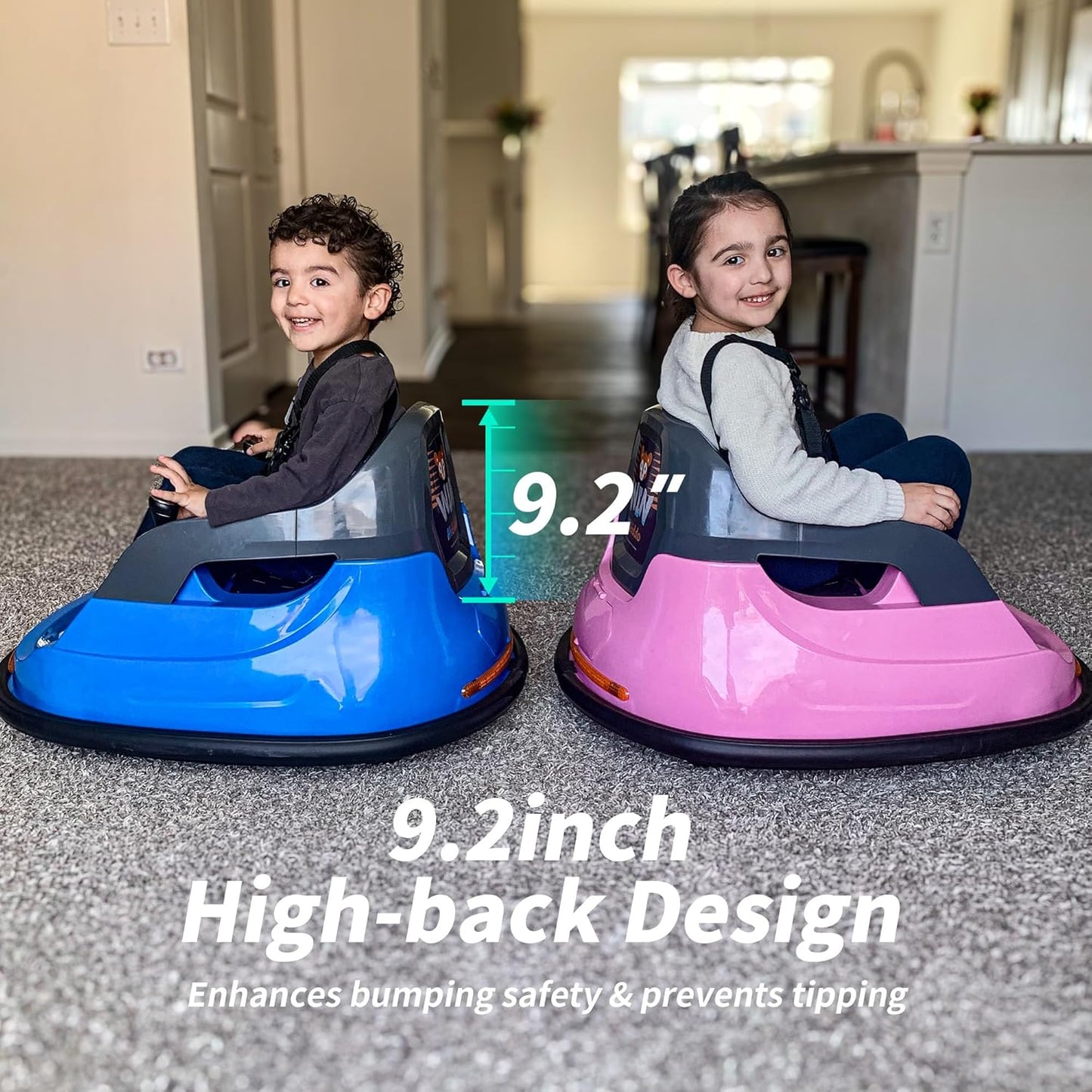 12V Kids Bumper Car, Electric Baby Bumper Car for Toddlers with Remote Control, 3 Speeds - Light