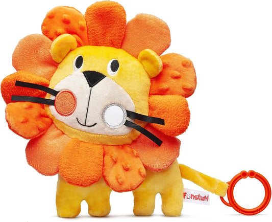 Roary The Lion Crinkle Toy for Baby - Sensory Tummy Time Toys - Plush Stuffed Animal with Teething