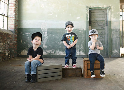 Baby Hats - Baseball Hat, Newborn Youth Flat Brim Mesh Trucker Surf Skate Bubba Bro Fitted Beach