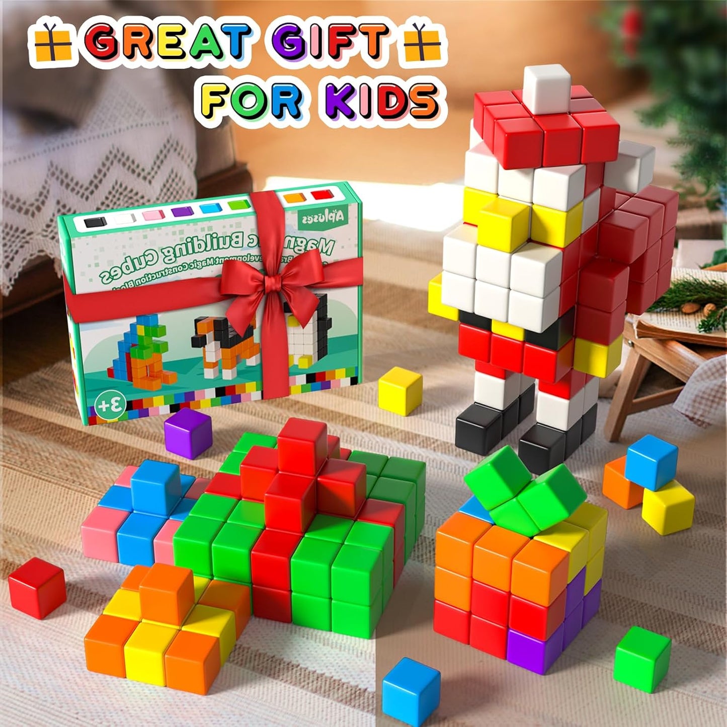 42PCS Magnetic Blocks, Gifts for 3 4 5 6 Year Old, Magnet Building Blocks for Toddlers, Girls &