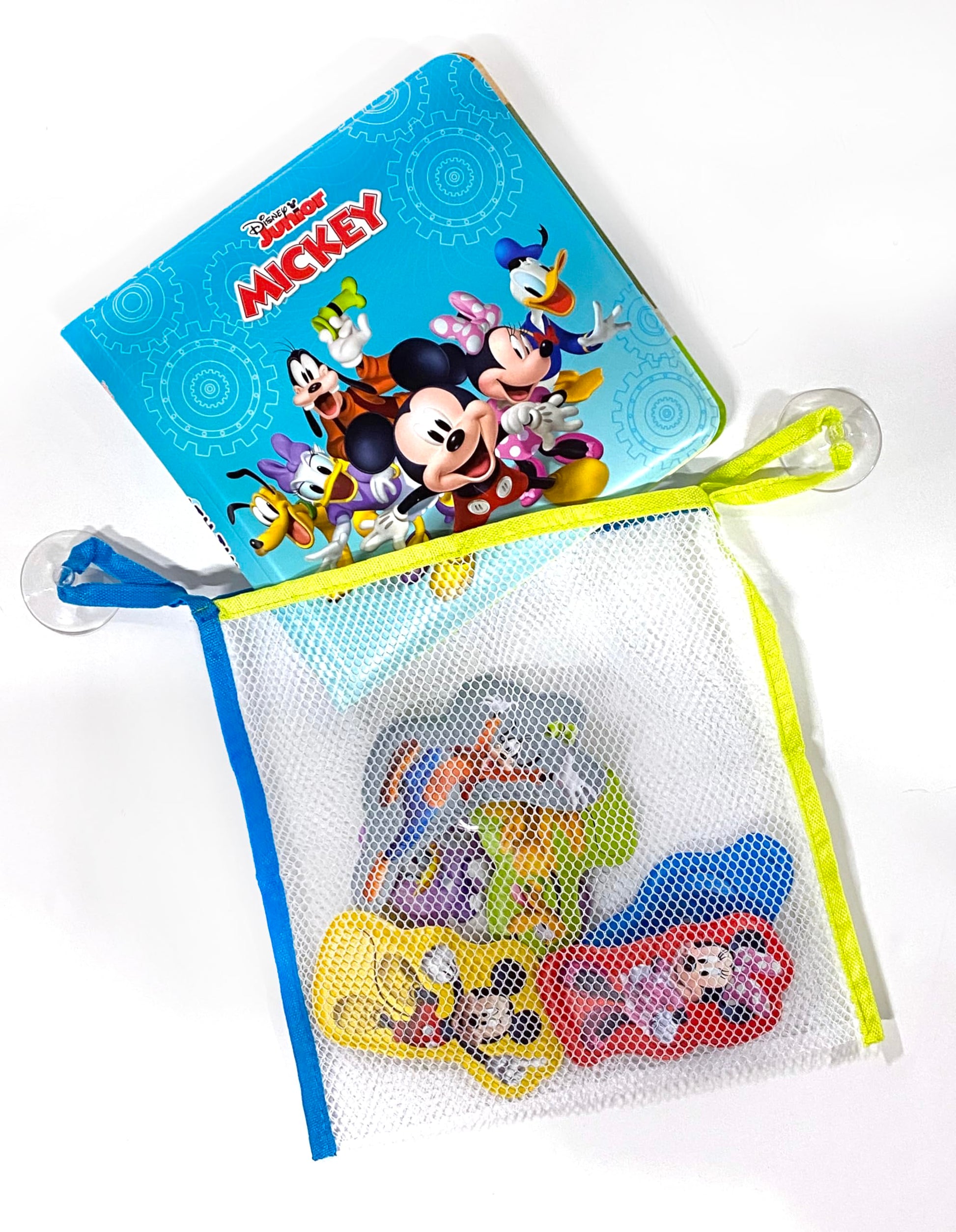 Disney Junior Mickey Bath Time Books - Activity Books for kids, Bath book, 6 Padded suction cups, 1