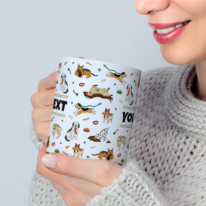 Personalized Mug for Kids - Dogs - Custom Name/Text, Ceramic Hot Chocolate/Cocoa/Coffee Cup for