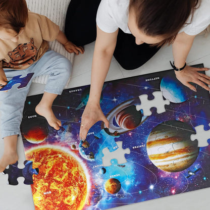 Jumbo Floor Puzzle for Kids Ages 4-8,Solar System Jigsaw Puzzles,48 Piece Space Large Puzzles for