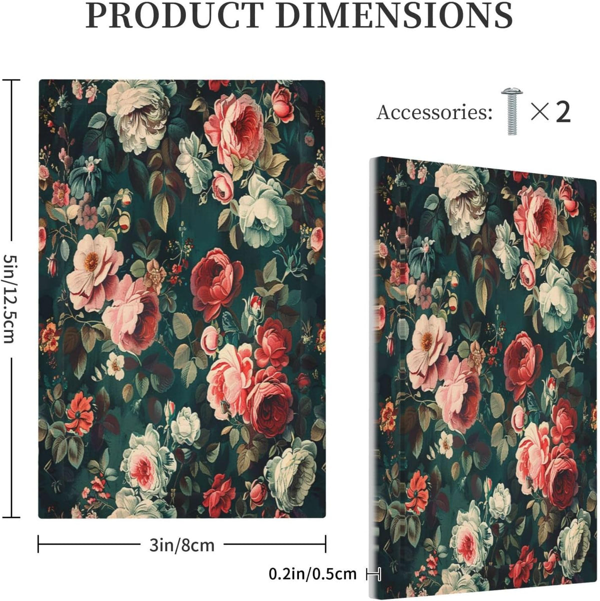 Light Switch Cover Plate Baroque Vintage Peony Flower Floral 1 Gang No Device Blank Electrical Wall
