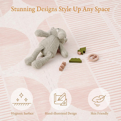 Premium Exercise & Baby Foam Play Mats - Stylish & Large Non-Toxic Odorless Floor Mat - 6 Tiles