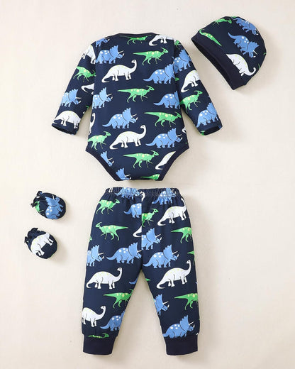 NZRVAWS Newborn Baby Boy Girl Clothes Unisex Infant Romper Pants Set Hat 4-Pack Outfits 0-12 Months