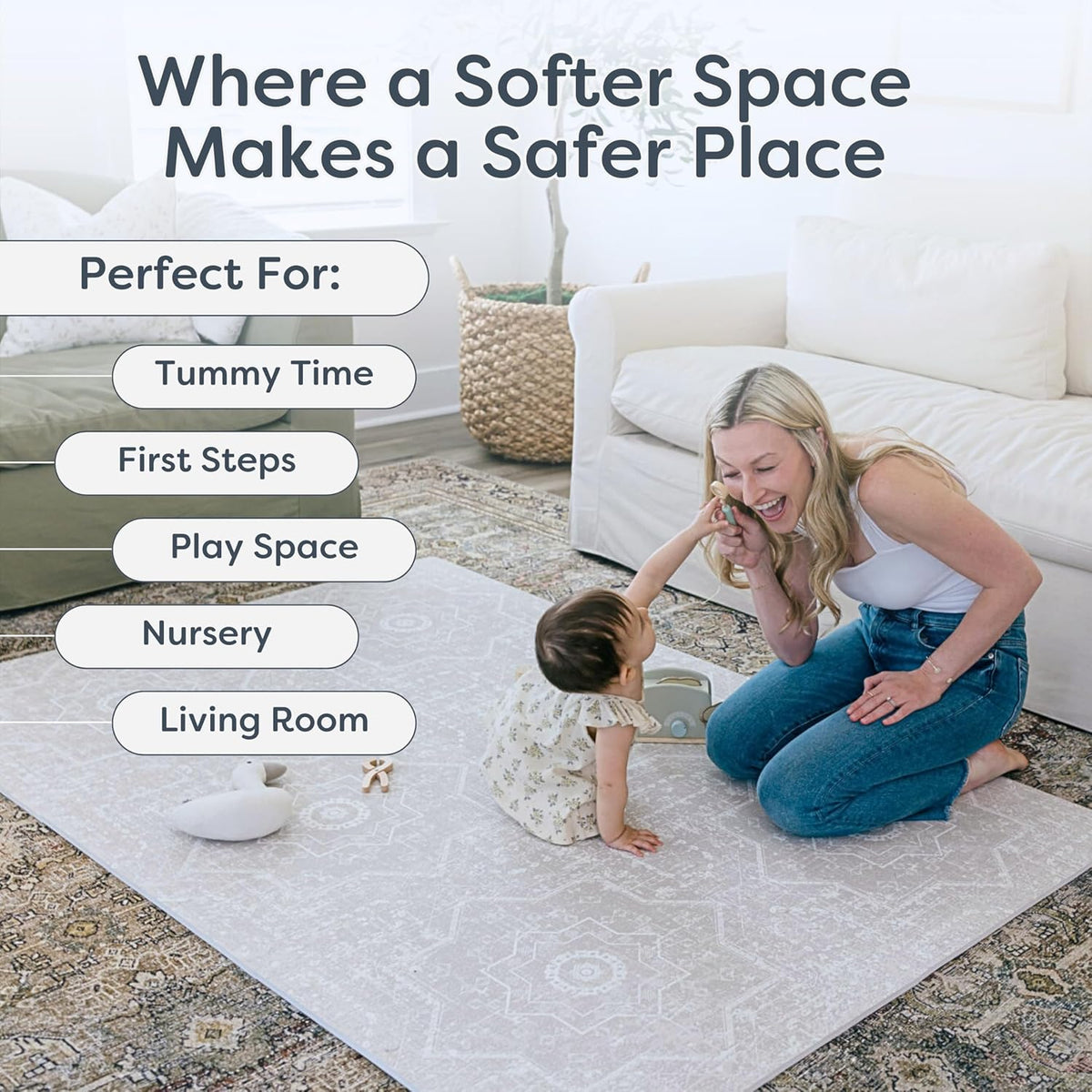 Baby Play Mats for Floor - Layla (6x6ft) - Premium EVA Foam Play Mat for Babies & Toddlers
