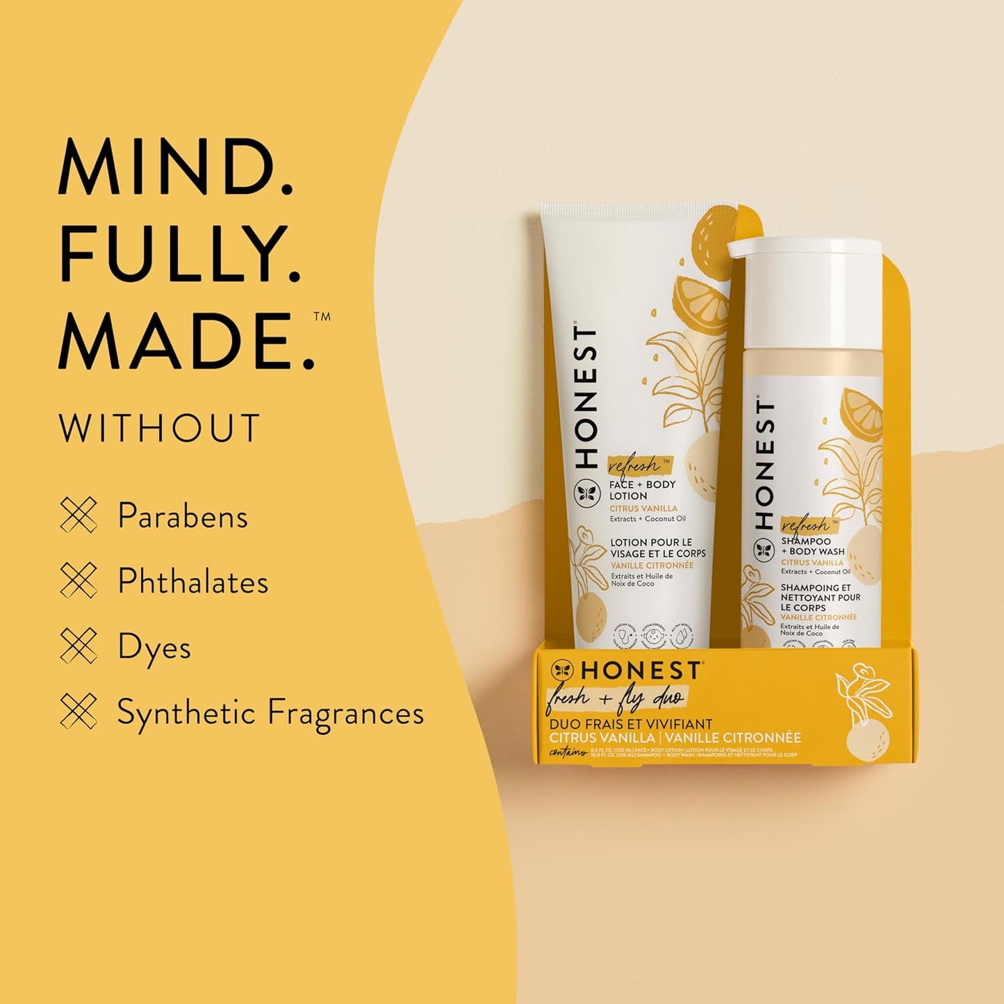 The Honest Company 2-in-1 Cleansing Shampoo + Body Wash and Face + Body Lotion Bundle | Gentle for