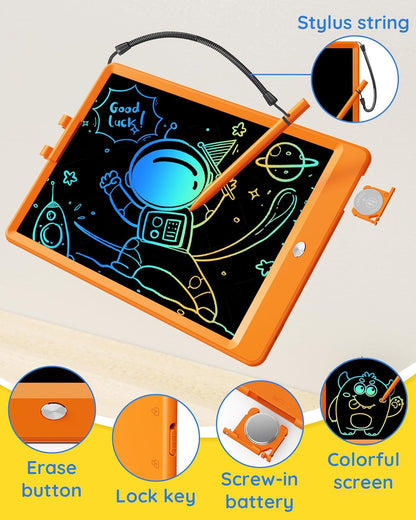 TEKFUN Toys for Girls Boys 10IN LCD Writing Tablet, Magic Doodle Board with Anti-Lost Stylus, Mess