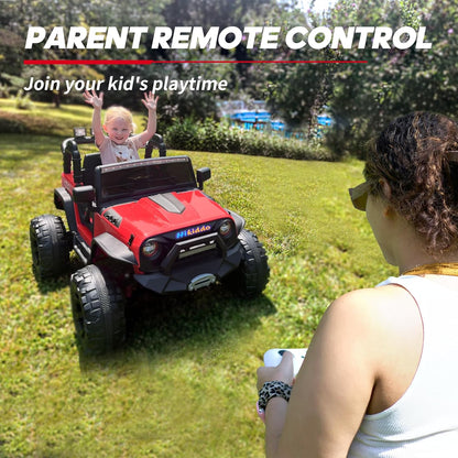 24V 9Ah Ride on Toy for Big Kids, 4WD 2 Seater Ride on Car Truck with Remote Control, 4x200W Motor