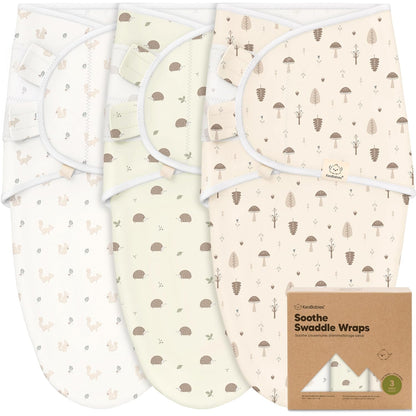 KeaBabies 3-Pack Organic Baby Swaddle Sleep Sacks - Swaddles for Newborns, Infant 0-3 Months, Baby