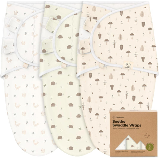 KeaBabies 3-Pack Organic Baby Swaddle Sleep Sacks - Swaddles for Newborns, Infant 0-3 Months, Baby