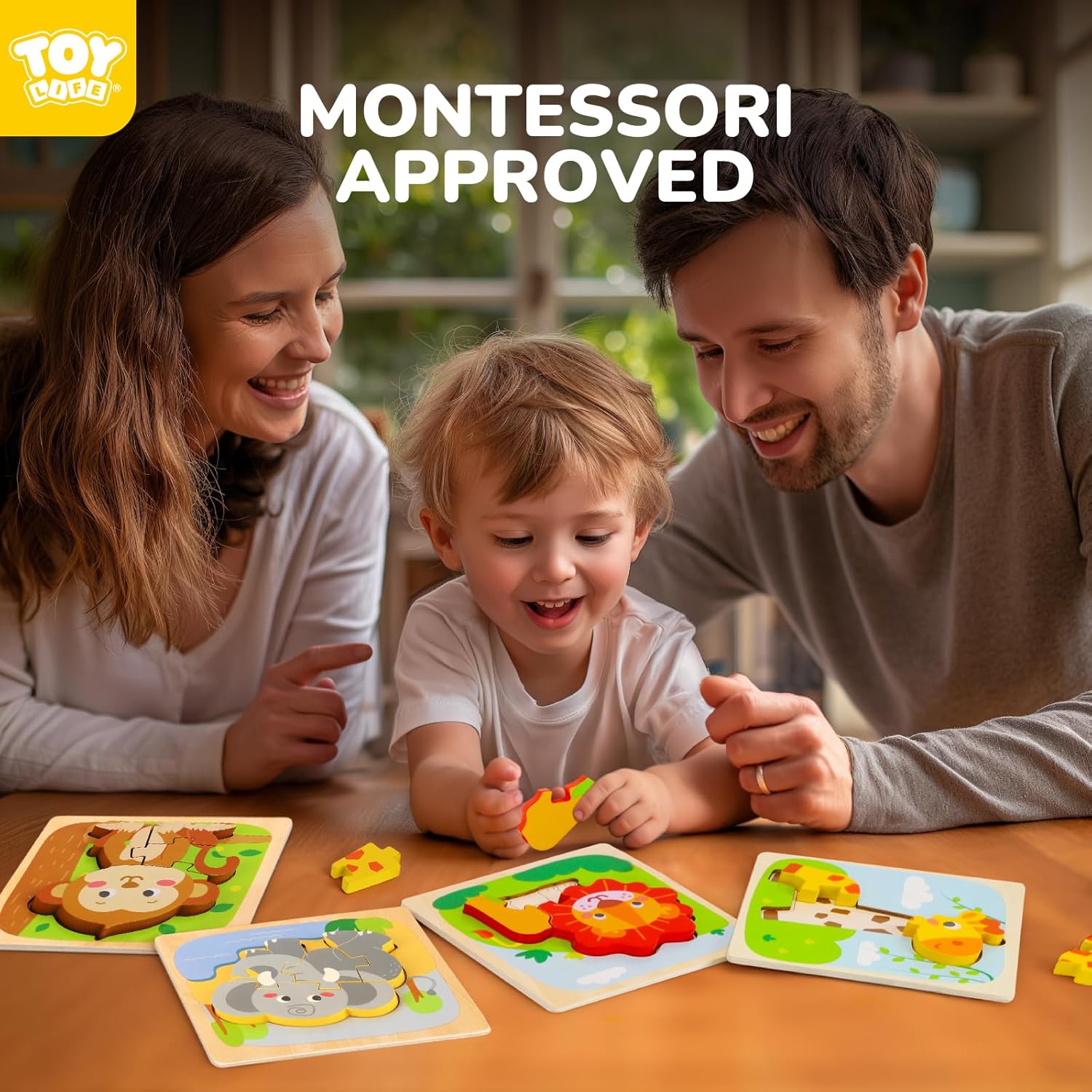 TOY Life Wooden Puzzles for Toddlers 2-4, Toddler Montessori Toys for 1 2 3 Year Old Boys Girls