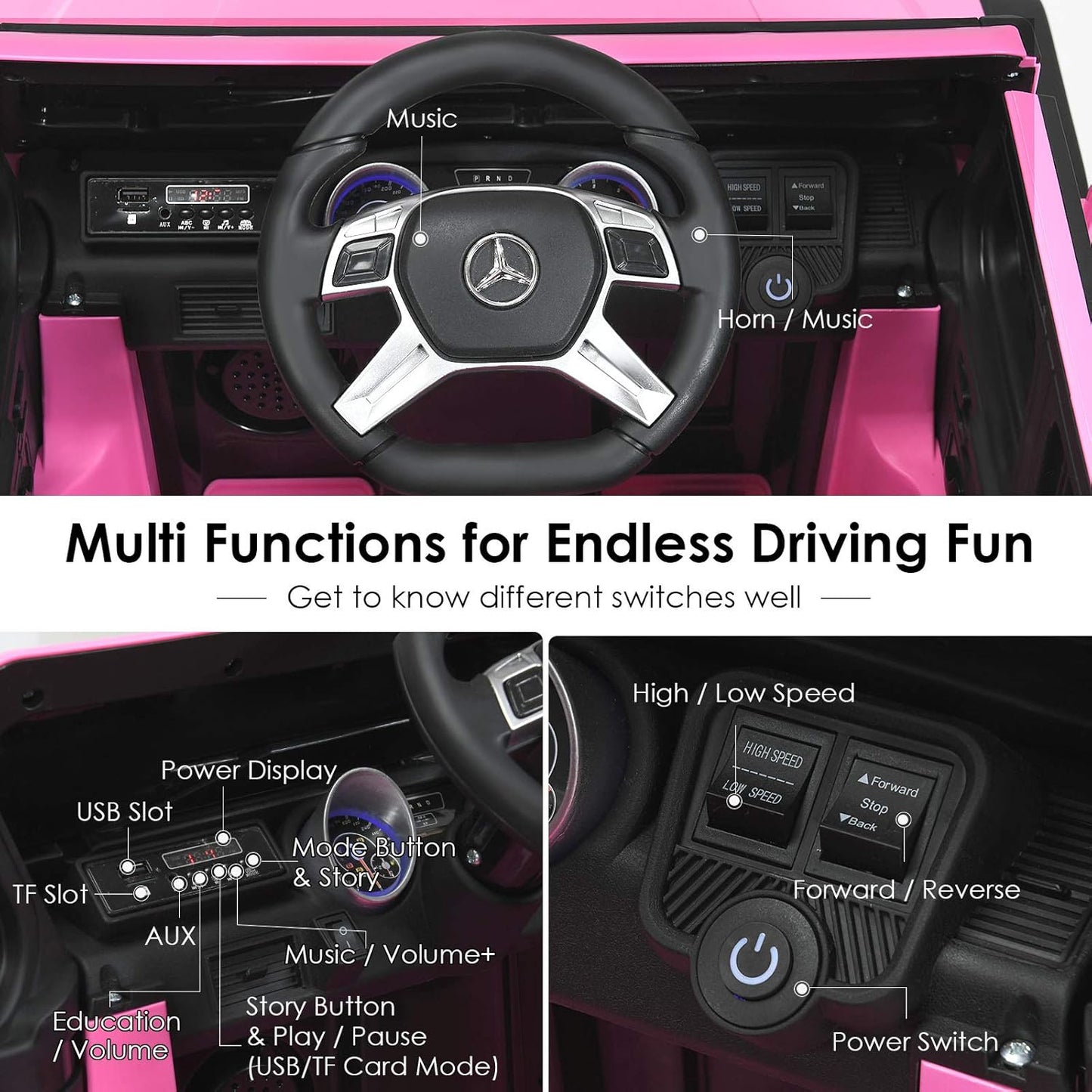 Costzon Ride on Car, Licensed Mercedes-Benz Maybach, 12V Battery Powered Vehicle Toy w/ 2 Motors