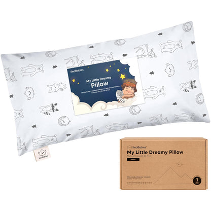 Toddler Pillow with Pillowcase - 10x18 My Little Dreamy Kids Travel Bed Pillows for Sleeping