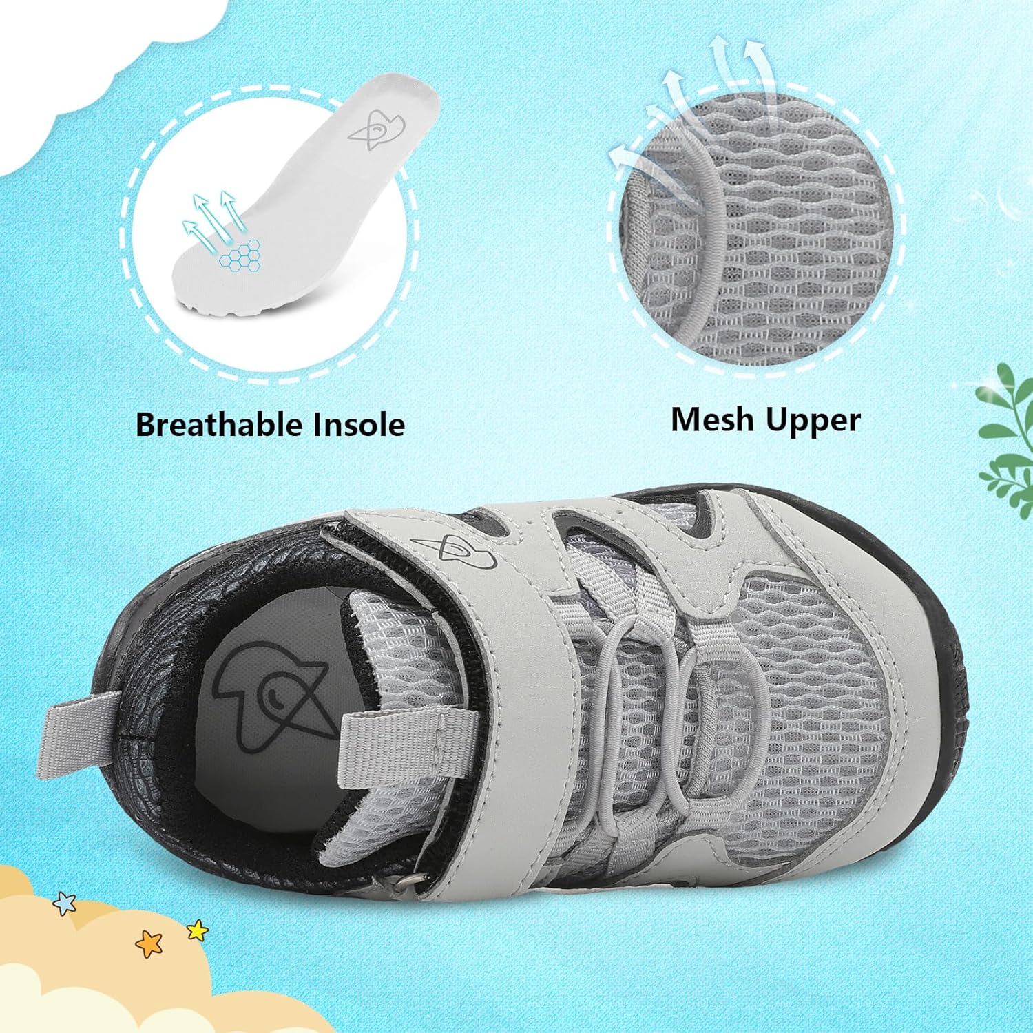 LeIsfIt Baby Shoes Boys Girls First Walking Shoes Non-Slip Toddler Breathable Sneakers Infant