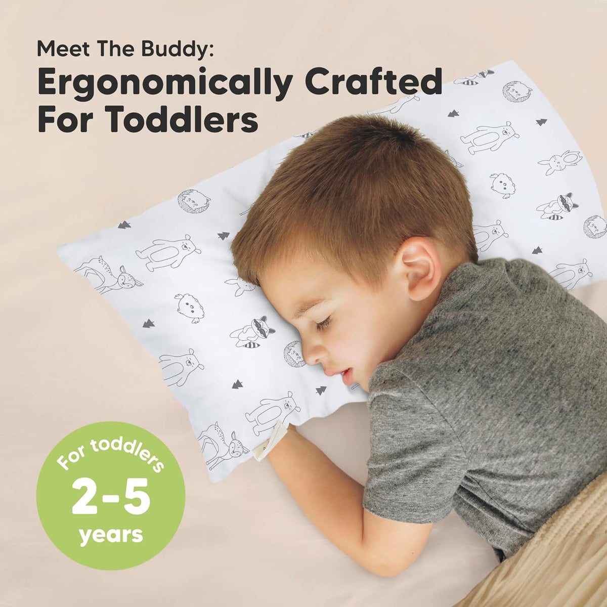 Toddler Pillow with Pillowcase - 10x18 My Little Dreamy Kids Travel Bed Pillows for Sleeping