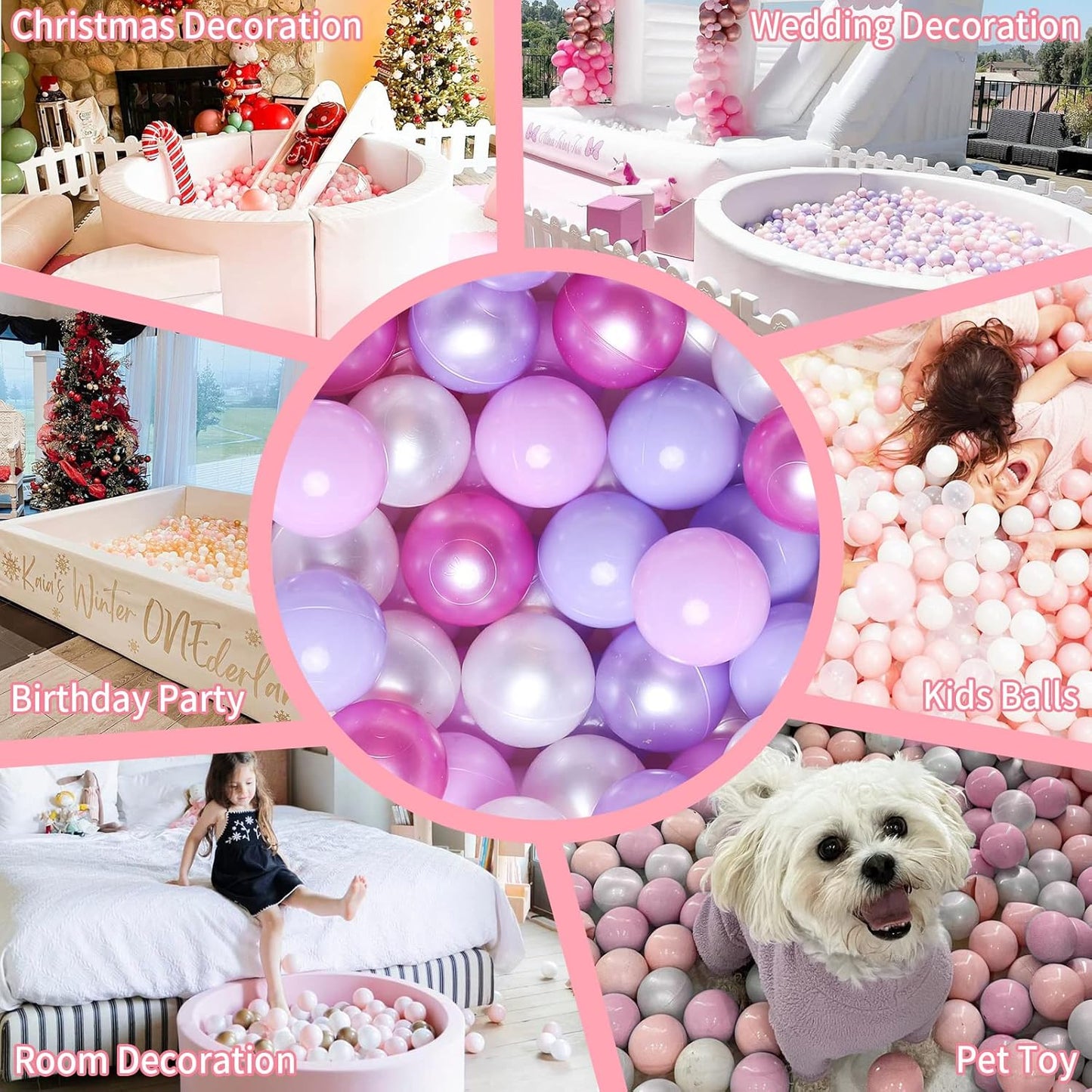 GOGOSO Ball Pits Balls for Toddlers Pack of 50 100 200 Plastics Shape Ball Non-Phthalate Non-BPA
