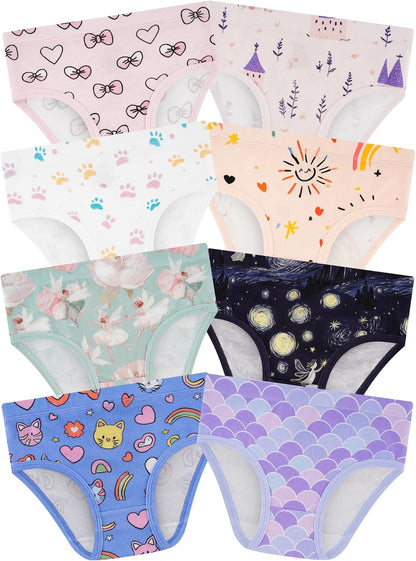 Girls' Underwear,Soft Cotton Tagless Panties for Toddlers' & Little Kids' Comfort,Breathable