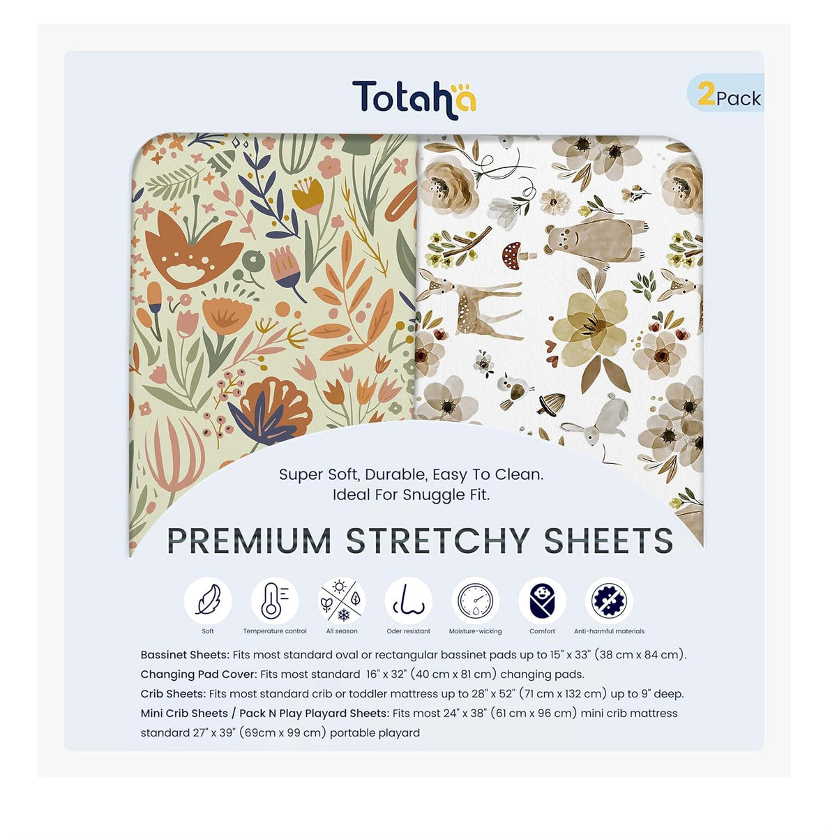 TotAha Changing Pad Cover, Buttery Soft Diaper Changing Pad Covers for Girls Boys, Super Stretchy