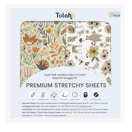 TotAha Changing Pad Cover, Buttery Soft Diaper Changing Pad Covers for Girls Boys, Super Stretchy