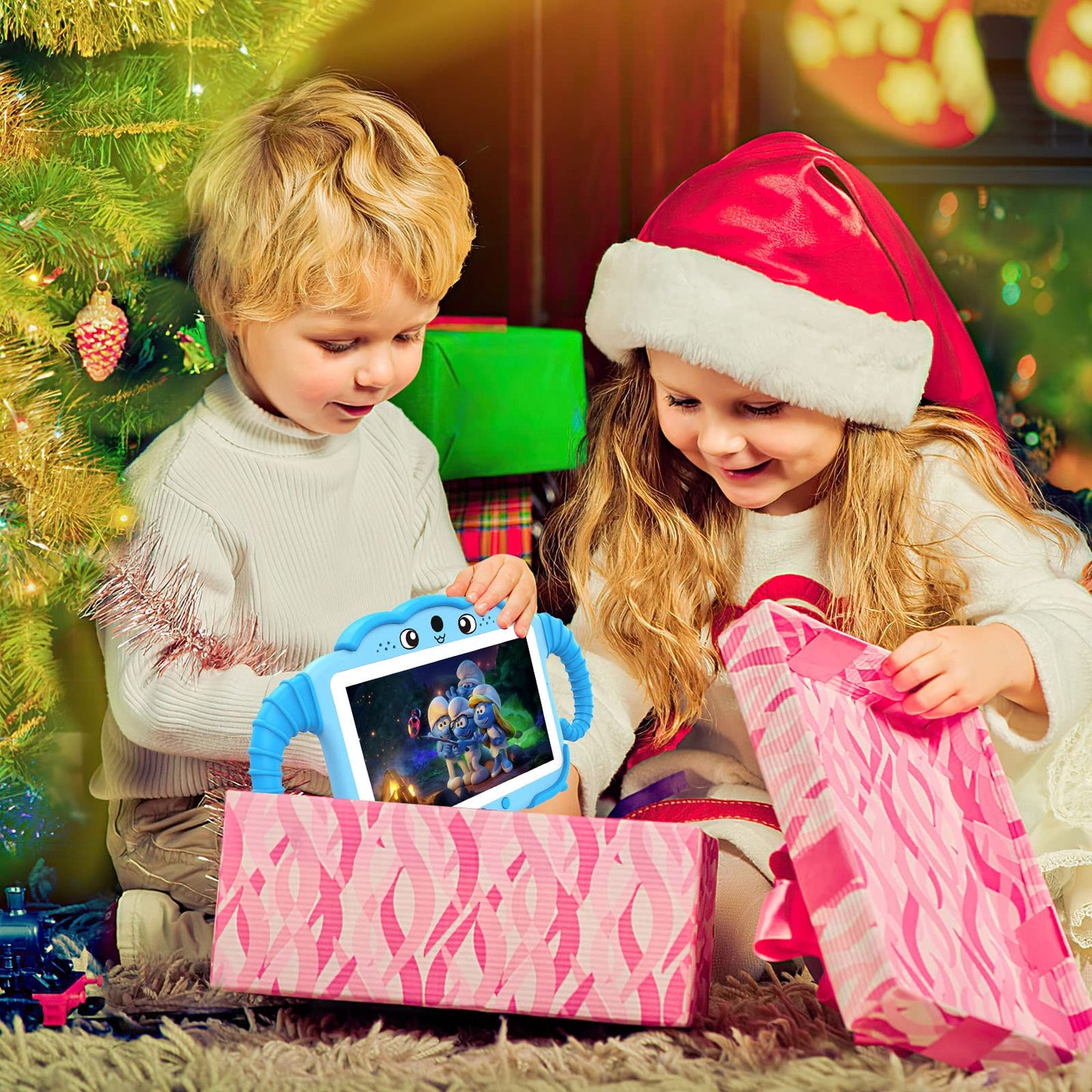 Kids Tablet 7 inch for Kids 3-7 32GB Toddler Tablets with Youtube Case WiFi Dual Camera, Android
