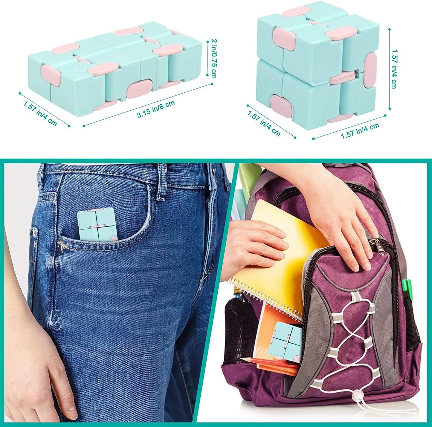 Infinitycube Fidget Toy Stress Relieving Fidgeting Game for Kids and Adults,Cute Pocket-Sized