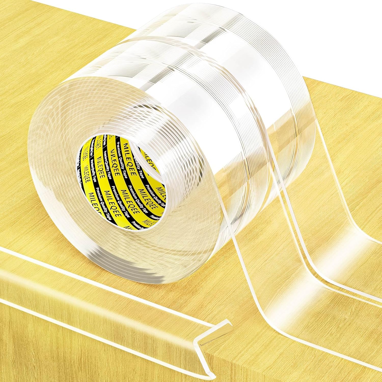 2Pack Clear Edge Protector Strip,1.57in x 16.4FT(32.8FT Total),Sharp Edge Wrap Cover Tape,Self