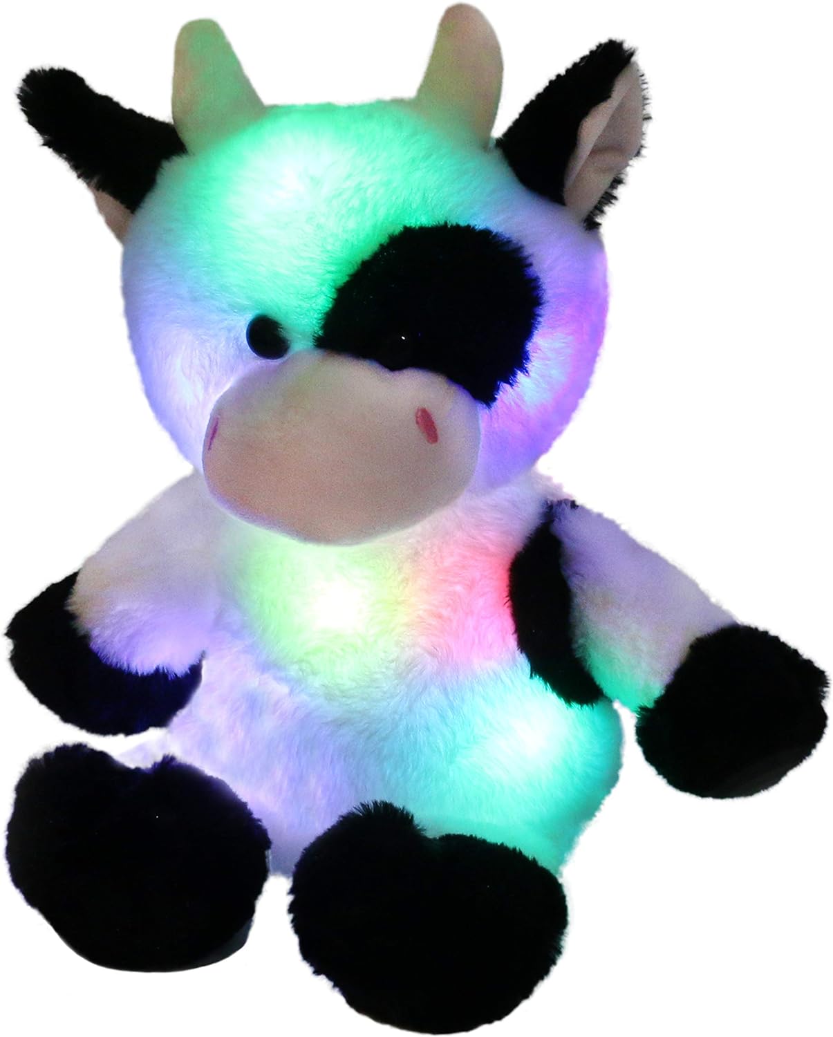 Glow Guards Light up Cow Stuffed Animal Adorable Glow Soft Farm Animal Plush Toy with LED Night