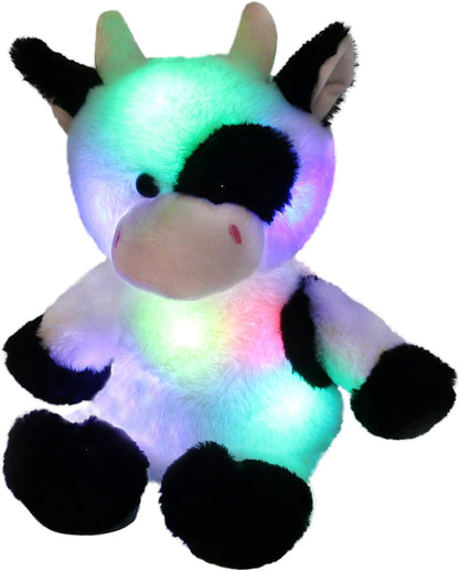 Glow Guards Light up Cow Stuffed Animal Adorable Glow Soft Farm Animal Plush Toy with LED Night