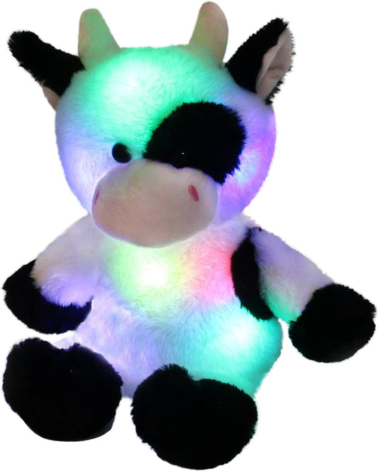 Glow Guards Light up Cow Stuffed Animal Adorable Glow Soft Farm Animal Plush Toy with LED Night