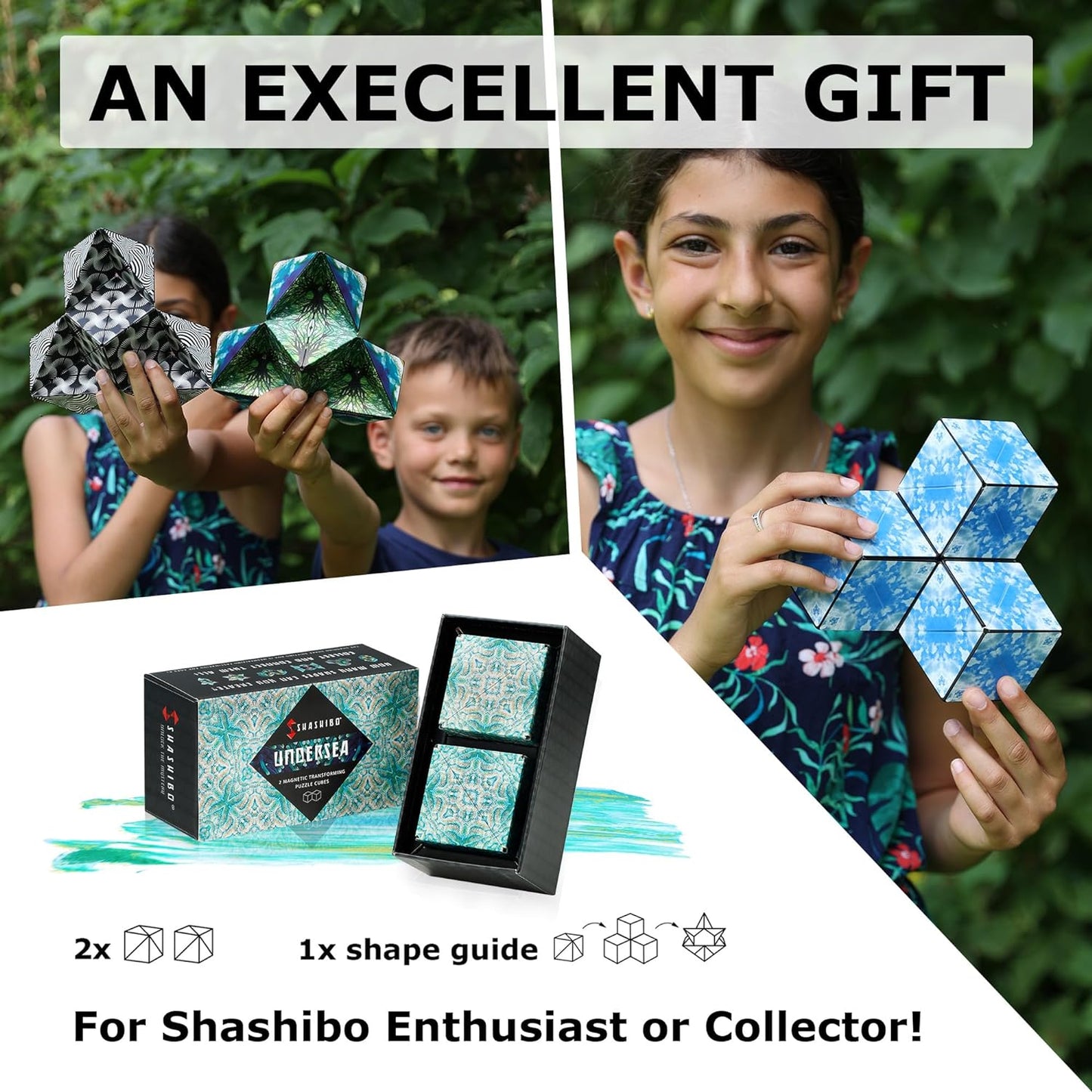 SHASHIBO Shape Shifting Box - Award-Winning, Patented Fidget Cube w/ 36 Rare Earth Magnets