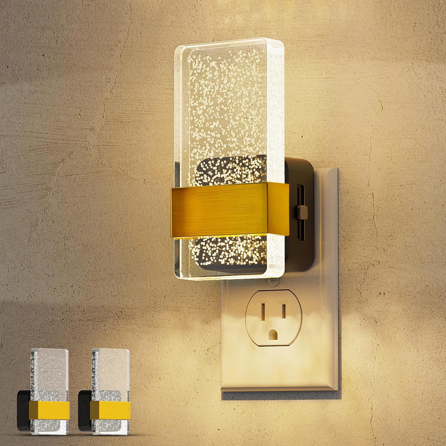 L LOHAS LED Night Lights Plug Into Wall, 2 Pack Plug in Night Light LED with Dusk to Dawn Sensor